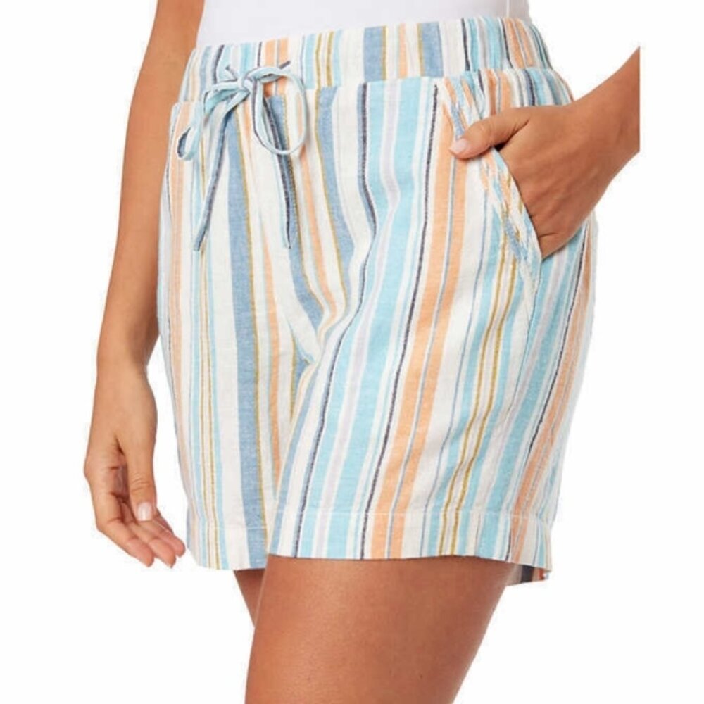 Briggs New York Linen Striped Stretch Nautical Preppy Beach Shorts XXL - Picture 1 of 7